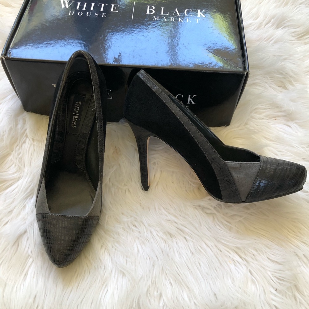 Black suede stilettos